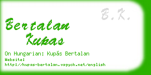 bertalan kupas business card