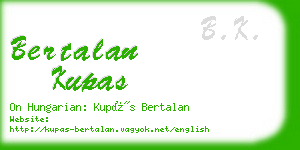 bertalan kupas business card